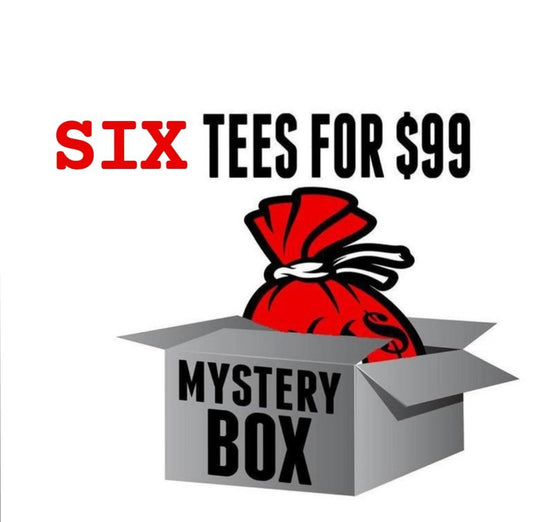 Six Name Brand T-shirts Mystery Box