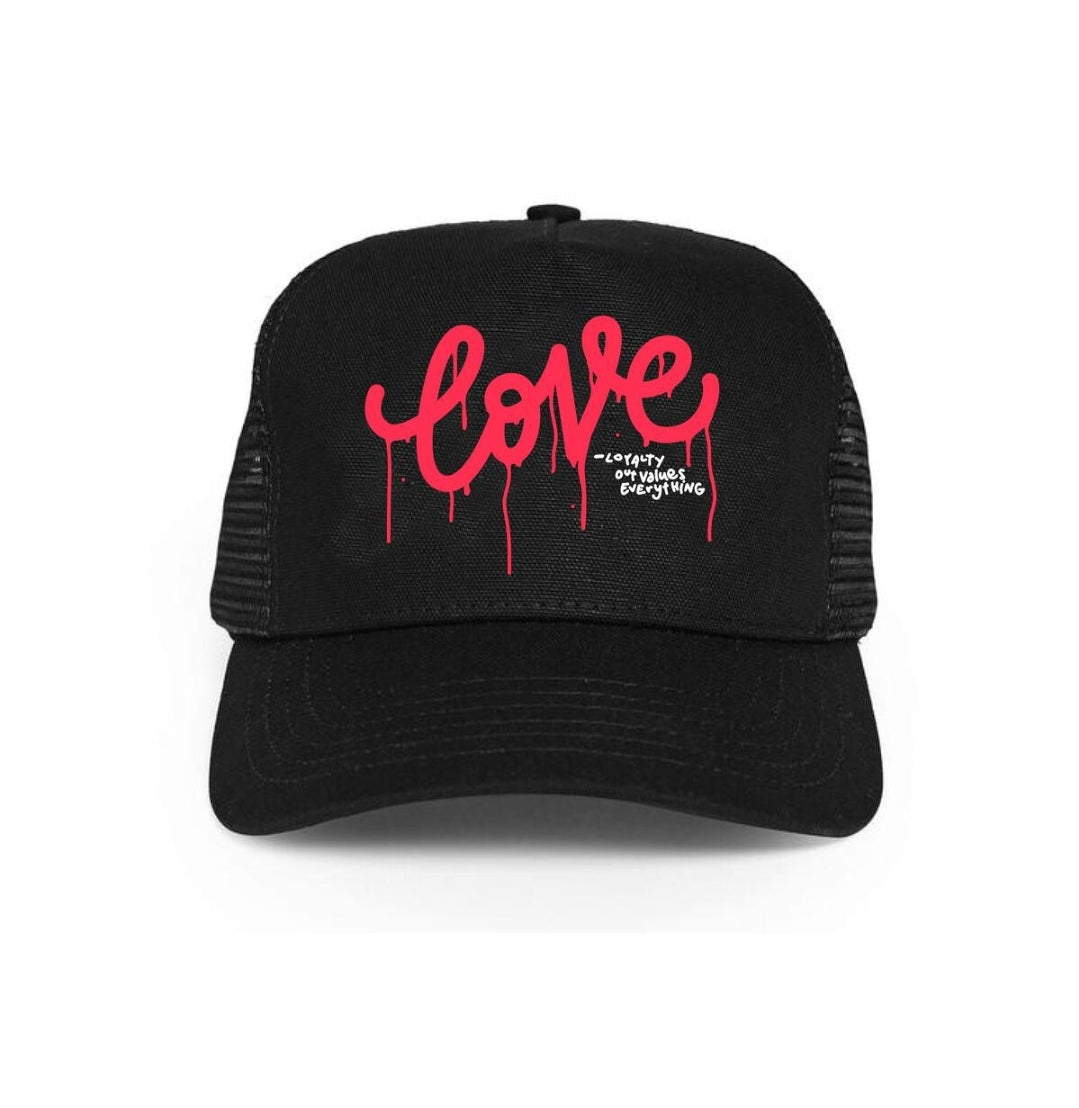 L.O.V.E Logo Drip Trucker Hat
