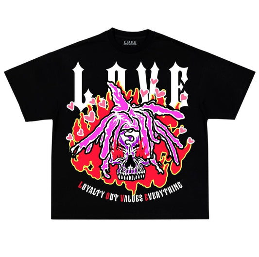 L.O.V.E Skull Hair T-shirt