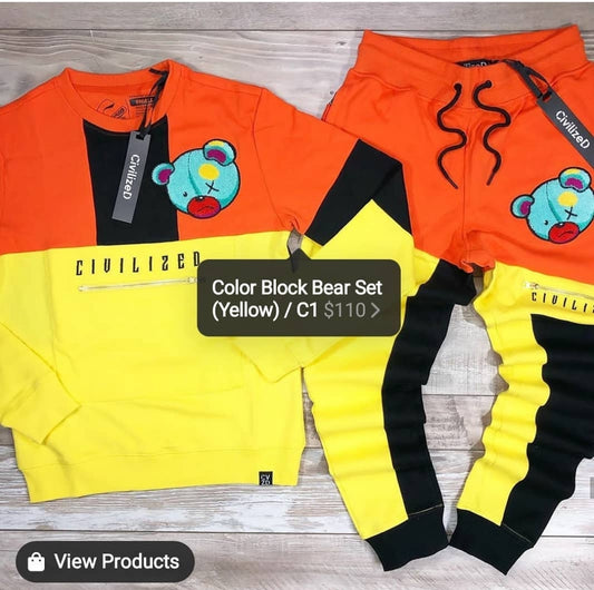 Civilized Bear Color Block Set (orange)