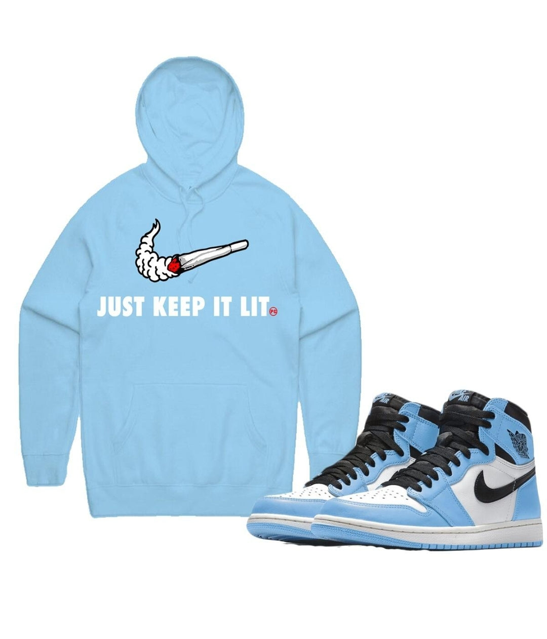 Planet Grapes Just Keep It Lit Hoodie (Carolina Blue)