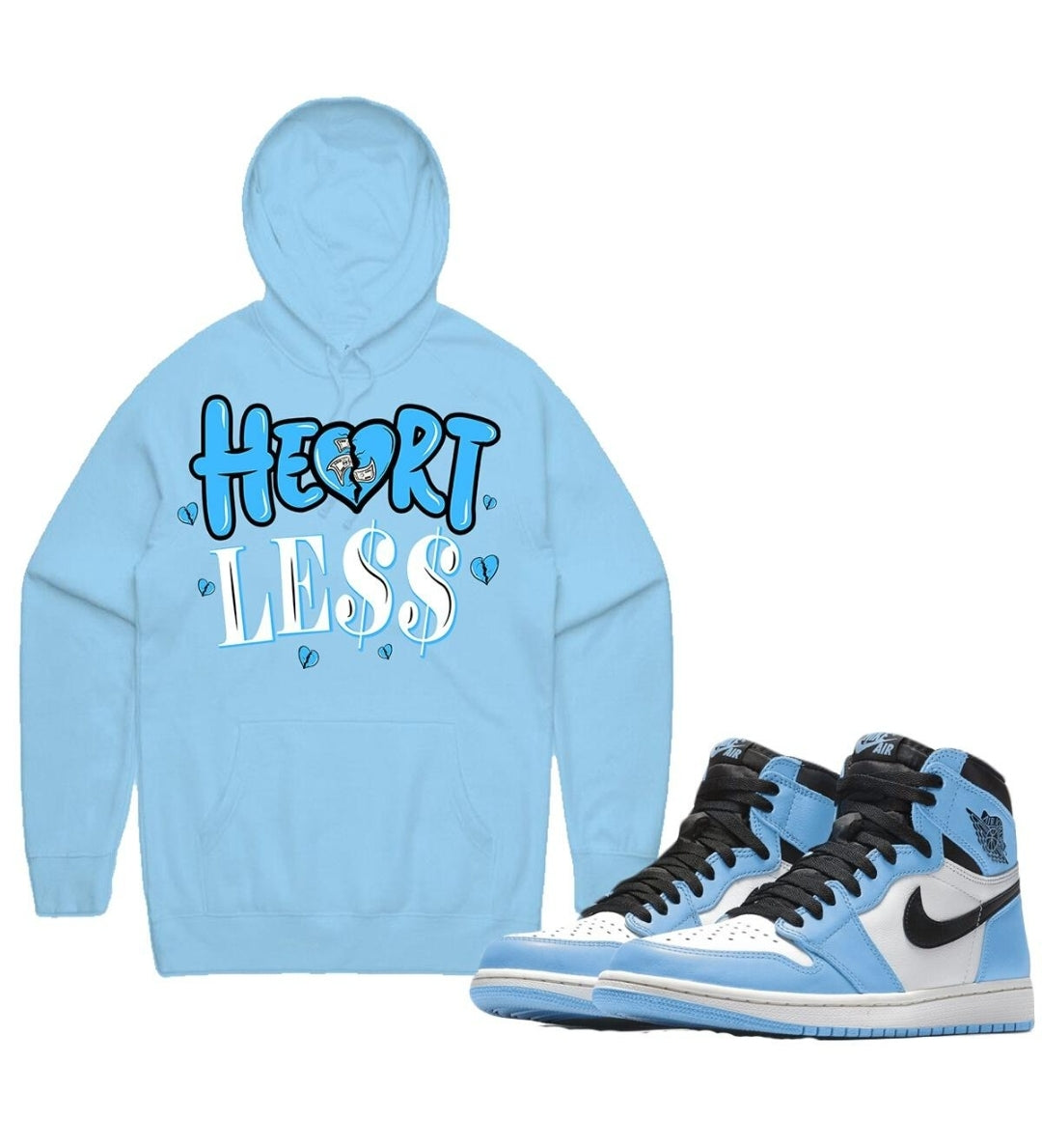 Planet Grapes Heart Less Hoodie (Carolina Blue)