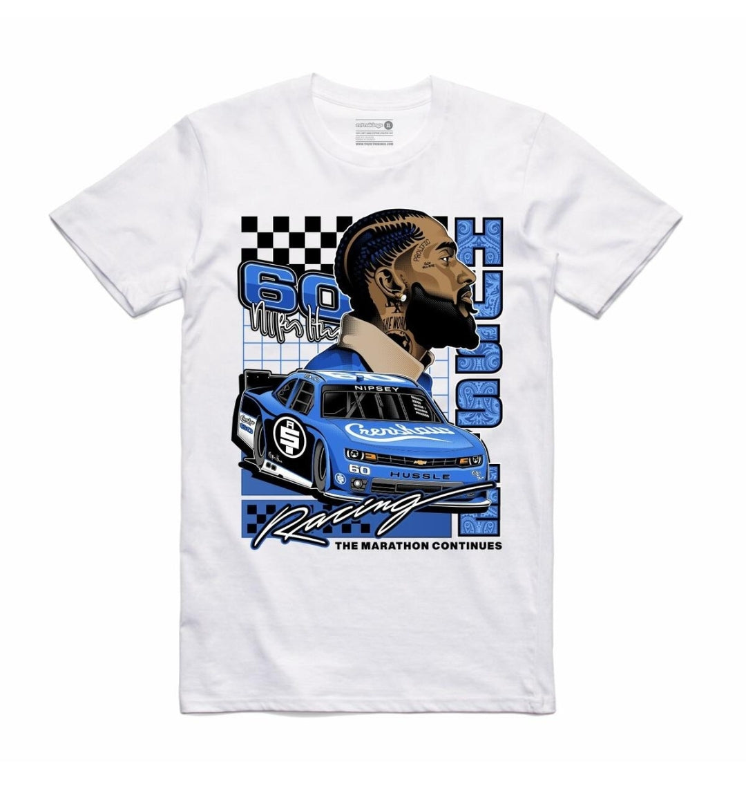 Retro Kings Hustle Racing T-shirt (White)