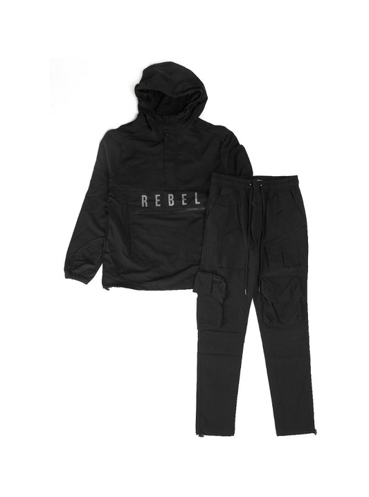 Rebel Minds Nylon Track Suit (Black)