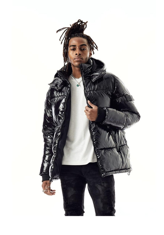 Rebel Minds Puffer Coat Black