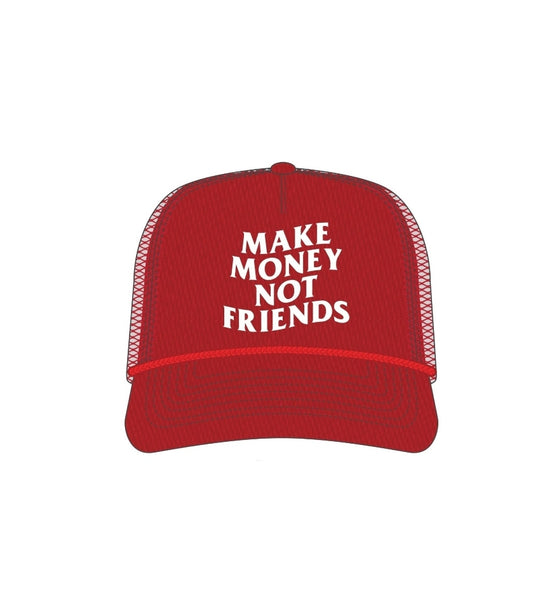 Muka Make Money Not Friends Trucker Hat (Red)